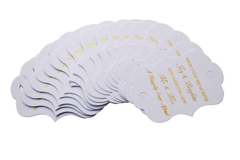Kingsnow 100 Pack Wedding Ribbon Wand Favor Tags, Ribbon Wands Send Off Tag Exit Wand Tags for Wedding Wands - Image 5